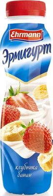 Йогурт питьевой Эрмигурт со вкусом клубники и банана 1,2% 290г