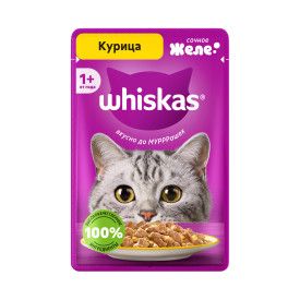 Влажный корм Whiskas для кошек, желе с курицей, 28х75г