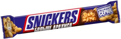 Шоколадный батончик Snickers Больше Арахиса, 87г