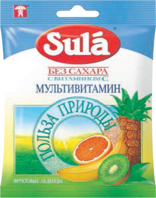 Леденцы без сахара Sula Мультивитамин, 60г