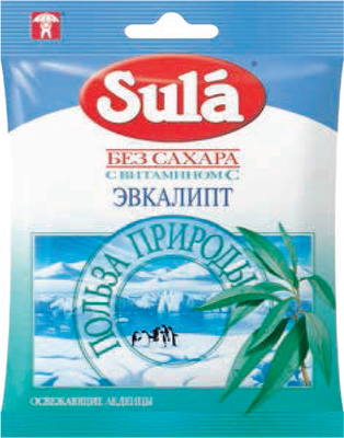 Леденцы без сахара Sula Эвкалипт, 60г