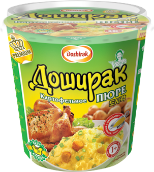 Пюре Доширак Премиум быстрого приготовления с соусом Куриный с овощами 52г*24