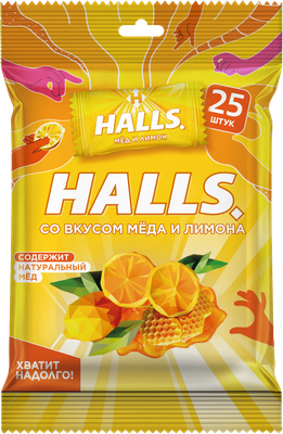 Леденцы Halls мёд и лимон 68г*20шт
