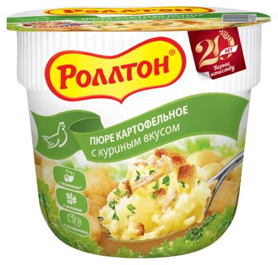 Пюре картофельное Роллтон с куриным вкусом 40г (24)