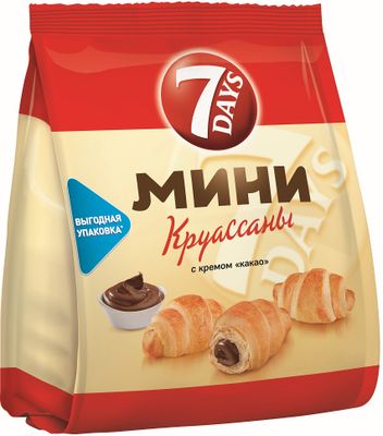 Мини круассаны 7 DAYS c кремом "какао" 176г