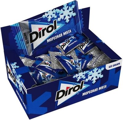 Жевательная резинка Dirol Морозная Мята 272г, шоубокс 100шт