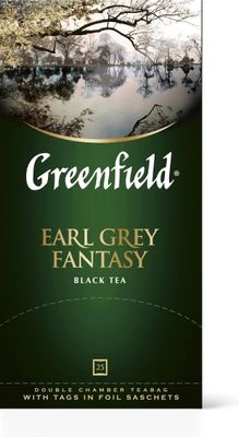 Чай Greenfield Earl Grey Fantasy черный, в пакетиках, 2г*25п