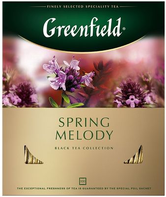 Чай Greenfield Spring Melody черный, в пакетиках, 1,5г*100п