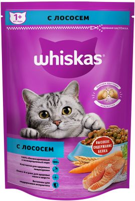 Сухой корм Whiskas для взрослых кошек Подушечки с нежным паштетом. Обед с лососем, 350г