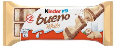 Вафли Kinder Bueno White, покрытые белым шоколадом, с молочно-ореховой начинкой, 39 г