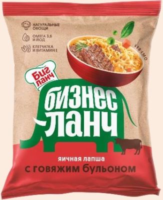 Лапша Бизнес Ланч яичная с говяжьим бульоном 60г