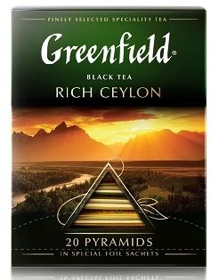 Чай Greenfield Rich Ceylon черный, в пирамидках, 2г*20п