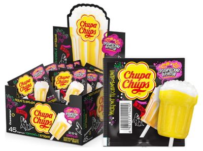 Карамель Chupa Chups B-Pop Тропические фрукты, 15г, 45шт