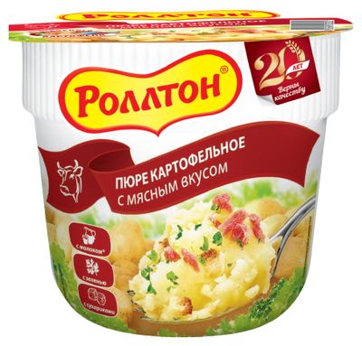 Пюре картофельное Роллтон с мясным вкусом 40г (24)