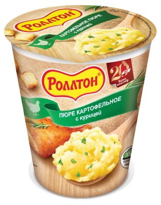 Пюре картофельное Роллтон с куриным вкусом и сухариками 55г