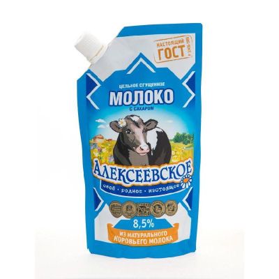 Молоко Алексеевское цельн. сгущ. с сах. 8,5%, д/п 270 г* 12