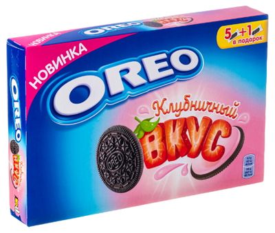 Печенье Oreo с какао и начинкой с вкусом клубники 228г