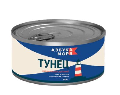 Тунец натуральный рубленый 185г ЛВК 1/24 ТМ АЗБУКА МОРЯ