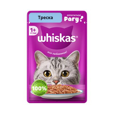 Влажный корм Whiskas для кошек рагу с треской, 75г