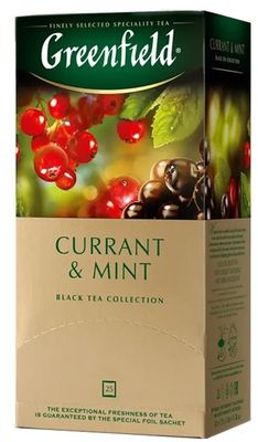 Чай ГРИНФИЛД Карент энд Минт черный с доб. 10*(25п*1,8г)