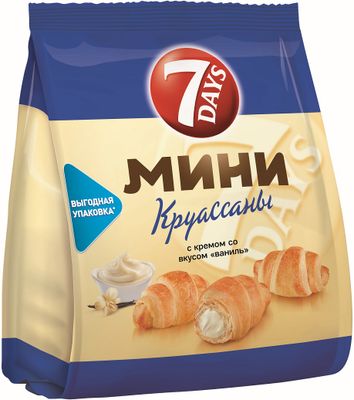 Круассаны мини 7 DAYS с кремом со вкусом Ваниль 123*18