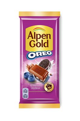 Шоколад Alpen Gold Oreo молочный Черничная Поляна 85 г