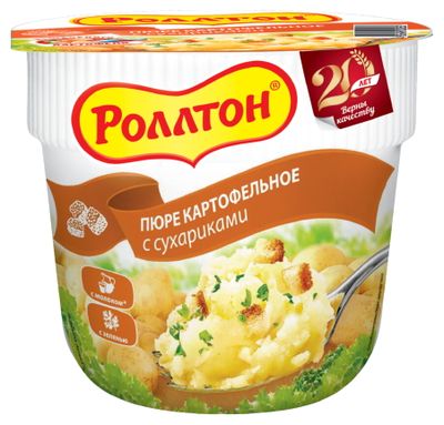 Пюре картофельное Роллтон с сухариками 40г