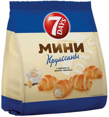 Мини круассаны 7 DAYS c кремом со вкусом "ваниль" 265гр