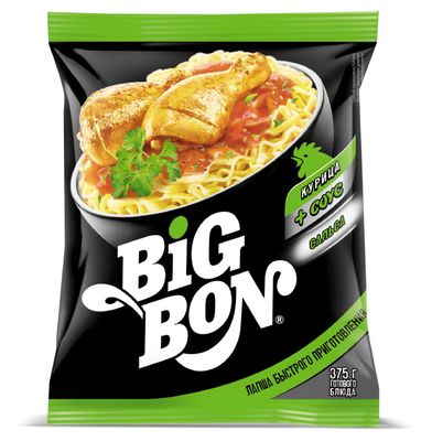 Лапша BIGBON Курица + соус Сальса 75г (48)