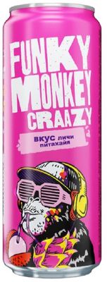 Фанки Манки Крейзи вкус Личи-Питахайя б/а ж/б 0,45*12
