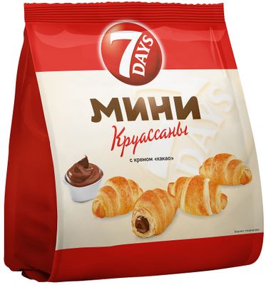 Мини круассаны 7 DAYS c кремом "какао"265гр