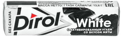 Жевательная резинка Dirol White Мята с активированным углем 13,6г