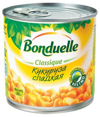 Кукуруза консервированная Бондюэль сладкая, 340г/425мл Кукуруза консервированная Бондюэль сладкая, 340г/425мл