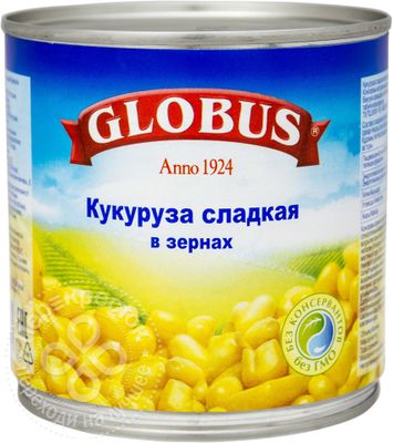 Кукуруза Globus сладкая в зернах, 340г/425мл