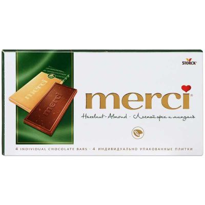 Шоколад Merci Лесной орех и миндаль, 100г