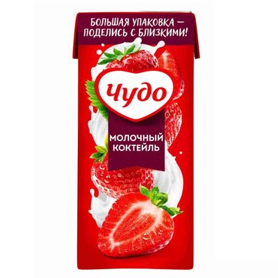 Коктейль молочный Чудо 960г 2% Клубника Коктейль молочный Чудо 960г 2% Клубника