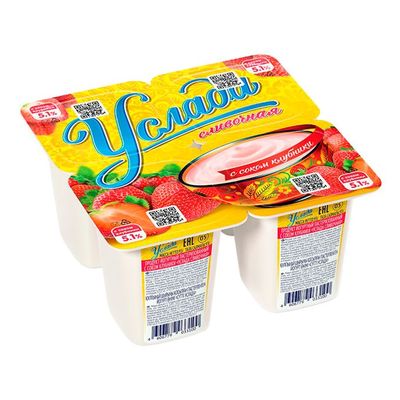 Пр.йог.паст Услада клубника 95гр 1,2%