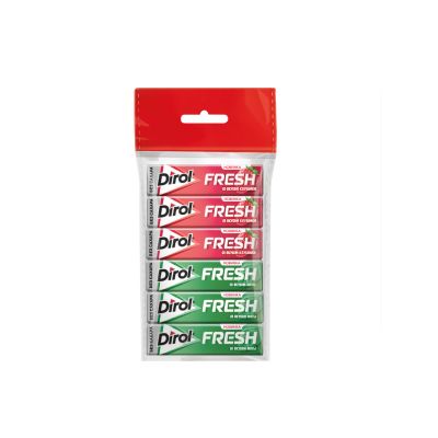 Жевательная резинка Dirol FRESH со вкусом мяты и клубники ассорти 26х81,6г