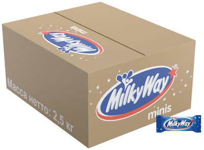 Шоколадные конфеты Milky Way minis с нежным суфле, 2.5 кг