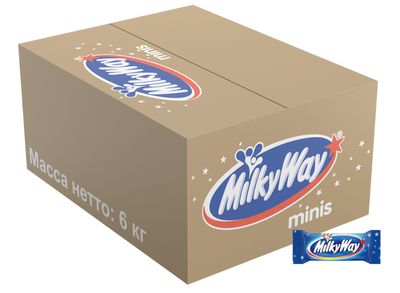 Шоколадные конфеты Milky Way minis с нежным суфле, 6 кг