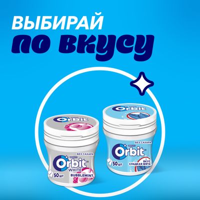 Жевательная резинка Orbit Сладкая мята без сахара, банка 68 г