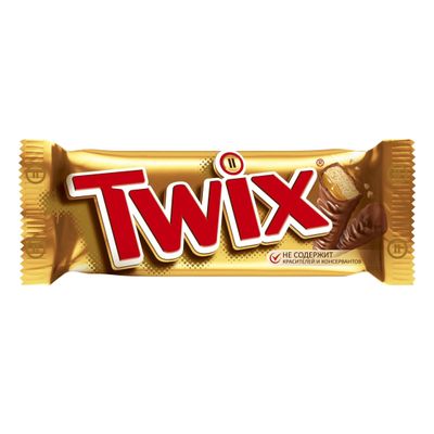 Шоколадный батончик Twix с карамелью и печеньем, 55 г
