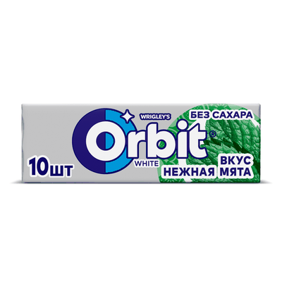Жевательная резинка Orbit White Нежная мята без сахара, 13,6 г