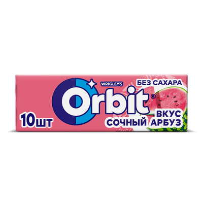 Жевательная резинка Orbit Сочный арбуз без сахара, 13,6 г Жевательная резинка Orbit Сочный арбуз без сахара, 13,6 г