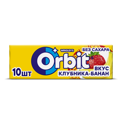 Жевательная резинка Orbit Клубника-банан без сахара, 13,6 г