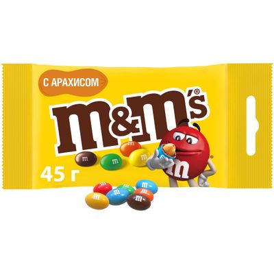 Конфеты M&M'S драже с арахисом и молочным шоколадом, 45 г