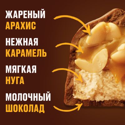 Шоколадный батончик Snickers с карамелью, арахисом и нугой, 50,5 г Шоколадный батончик Snickers с карамелью, арахисом и нугой, 50,5 г