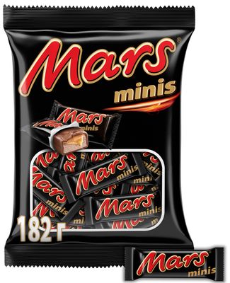 Шоколадные конфеты Mars minis с карамелью и нугой, пакет 182 г
