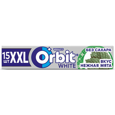 Жевательная резинка Orbit White XXL Нежная мята без сахара, 20,4 г