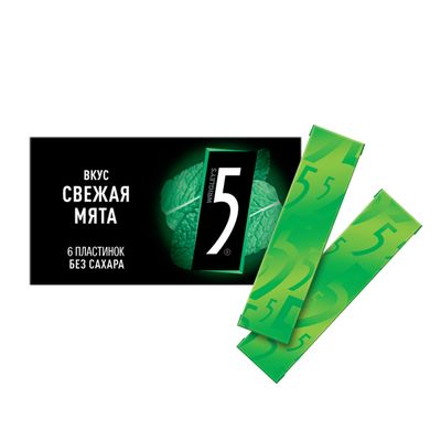 Жевательная резинка Five Свежая мята без сахара, 15,6 г
